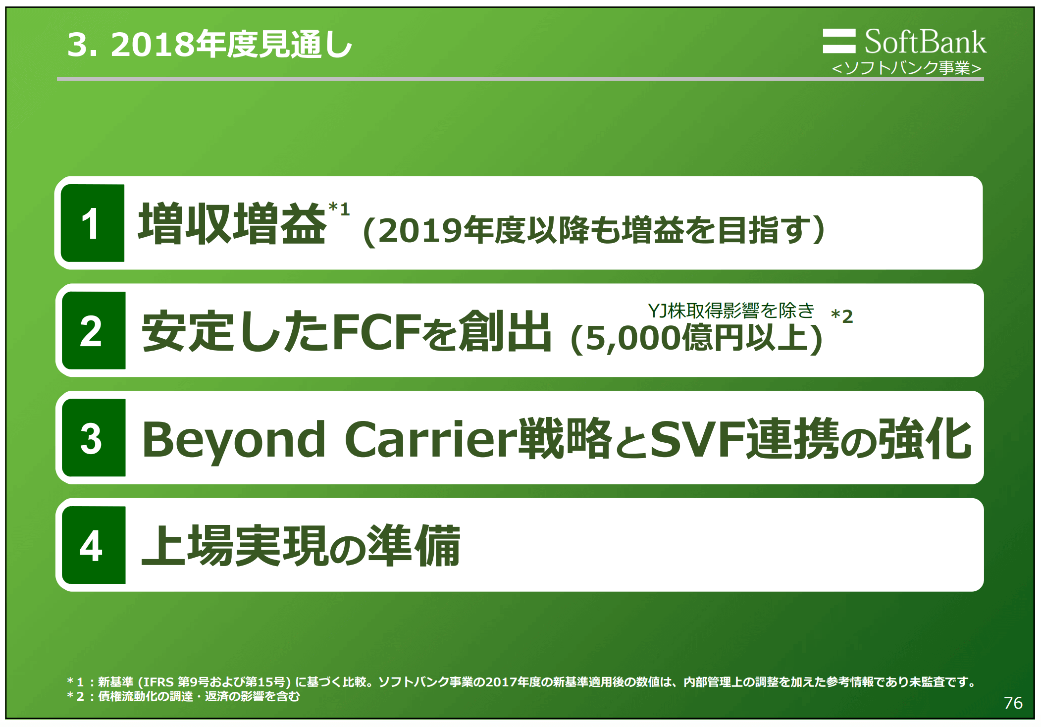 ソフトバンク今後の見通し